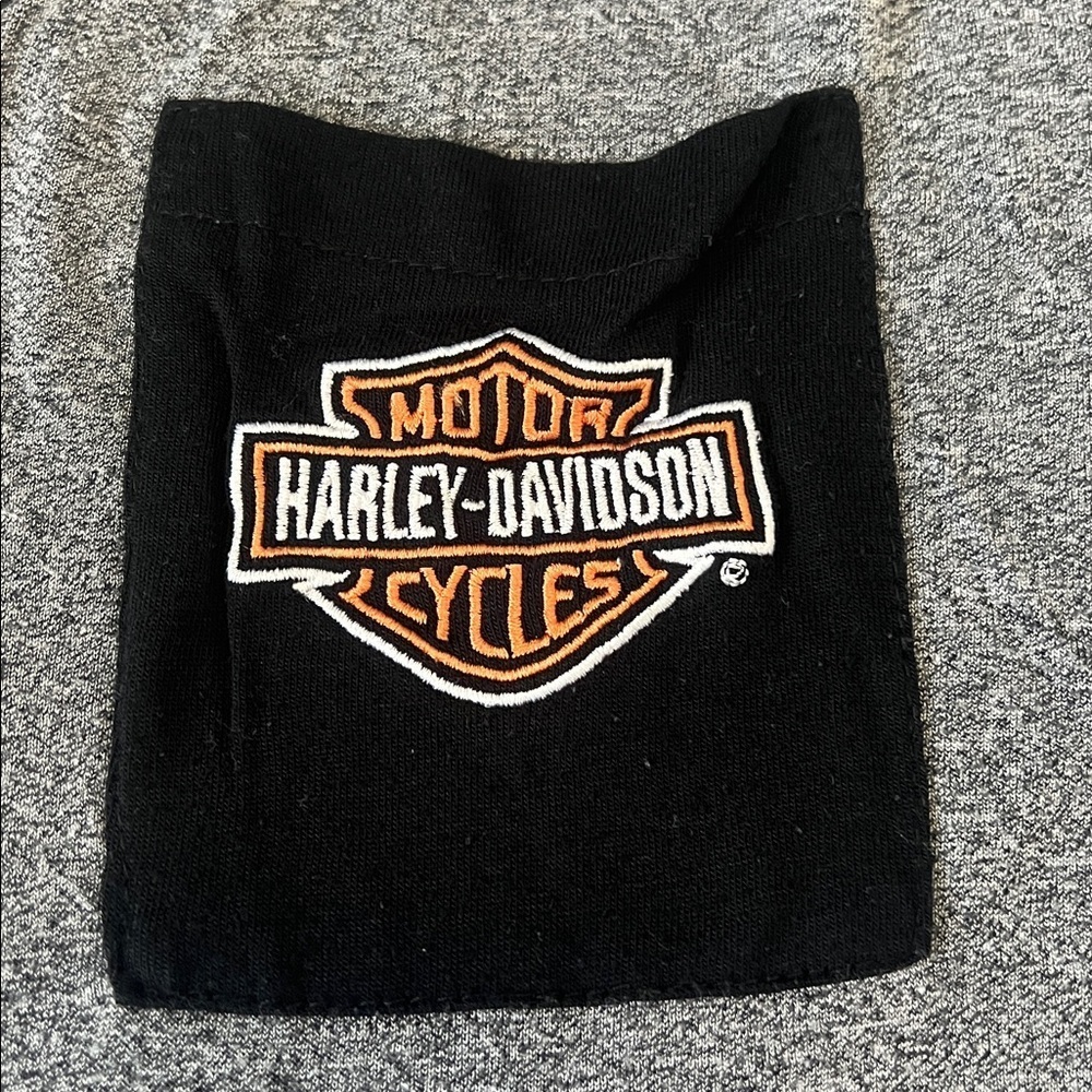 Harley Davidson Graphic VNeck TShirt Black/Gray Size 1X *Flaw